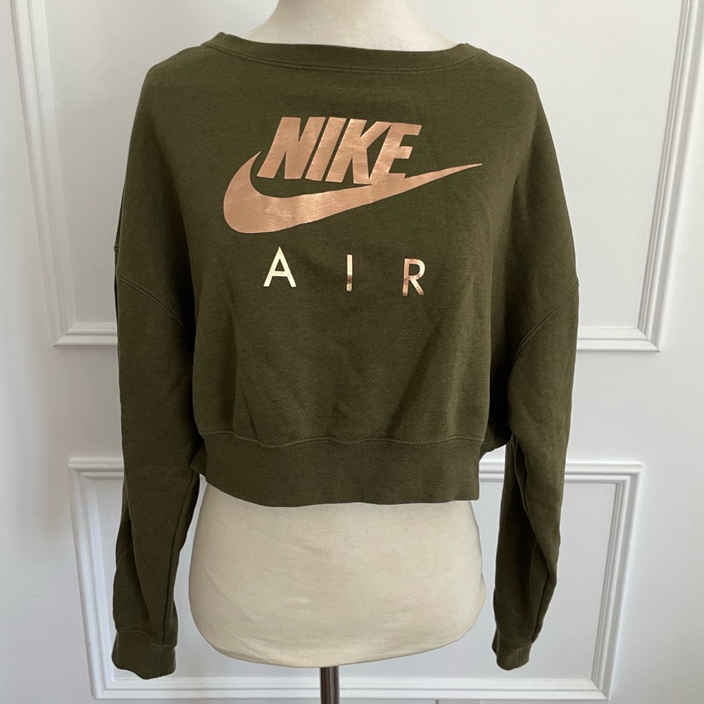 Nike Air Olive Green Cropped Sweatshirt – Women’s Small